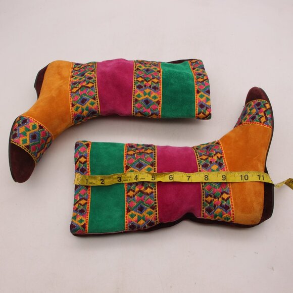 Bally Multicolor Pattered High Boots Women's Size 6.5 B Made in Italy - Picture 6 of 8